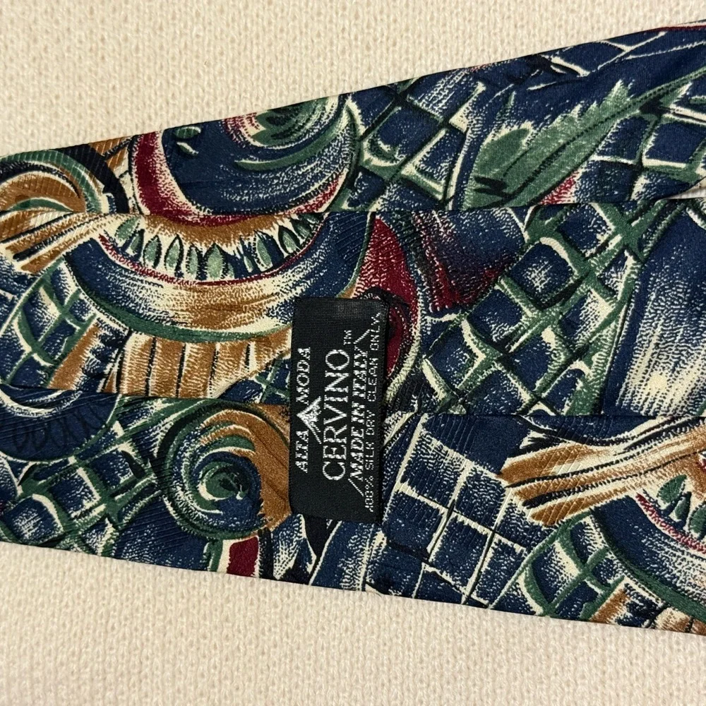 Alta‎ Moda Cervino Multicolor Abstract Men's Tie 100% Silk